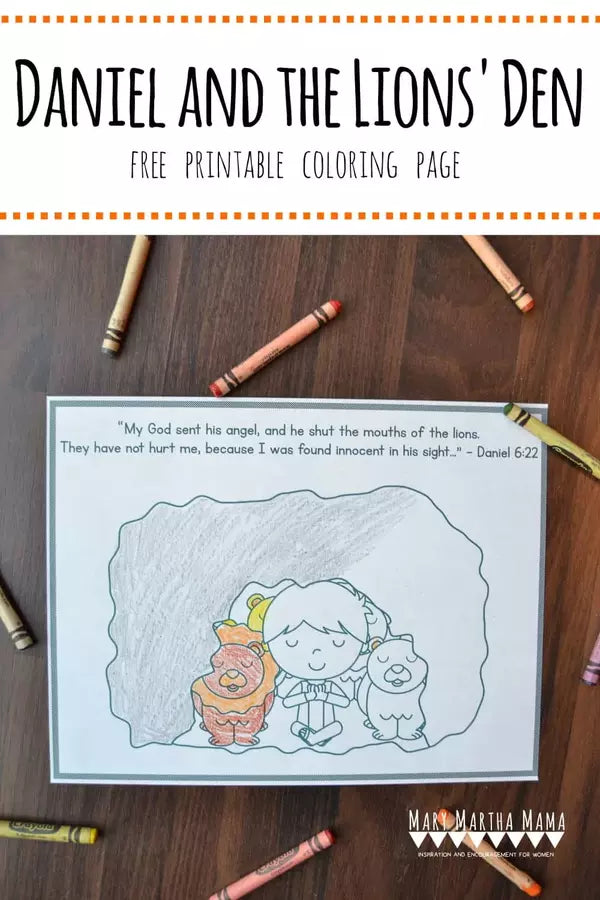 Daniel And The Lion’s Den Coloring Page