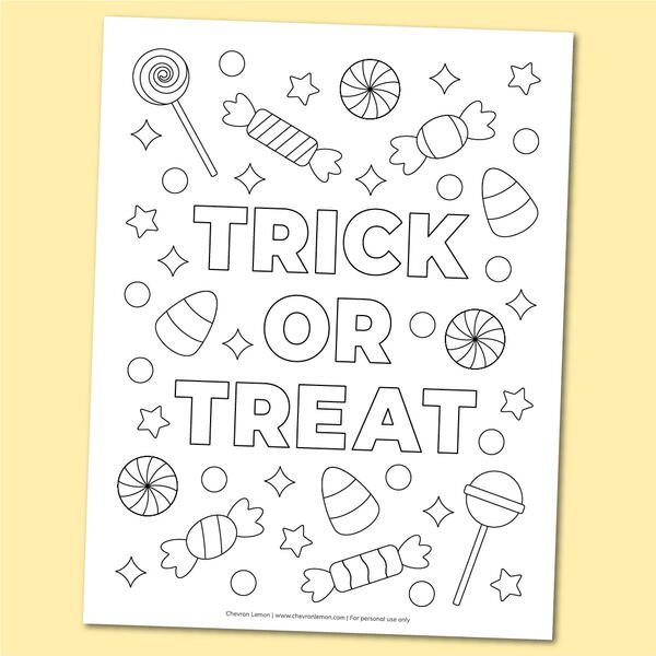 Trick Or Treat Coloring Page