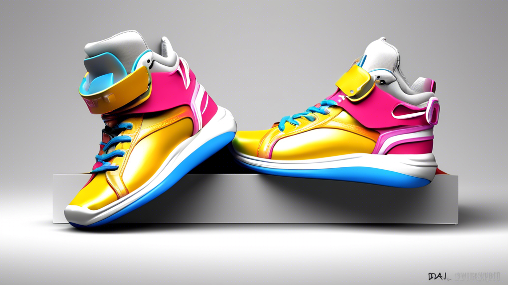 **DALL-E prompt:**
A photorealistic image of a pair of stylish hip hop sneakers with built-in arch support for comfort. The sneakers should be modern and visually appealing, with a bold design and vi
