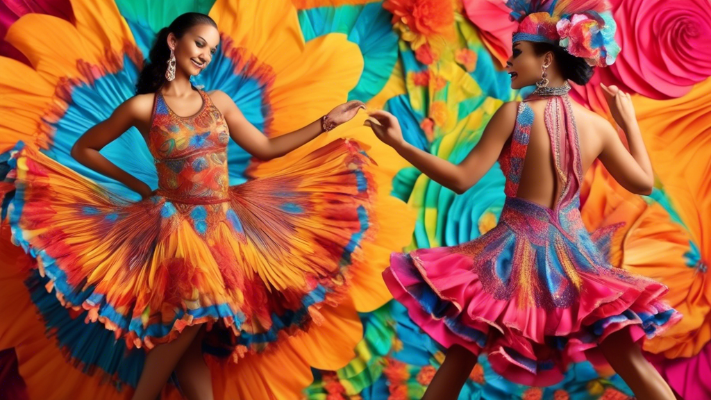 Sure, here is a DALL-E prompt for an image that relates to the article title Distinctive Latin Dance Fashion:
**A vibrant and colorful array of Latin dance costumes, featuring elaborate embellishment