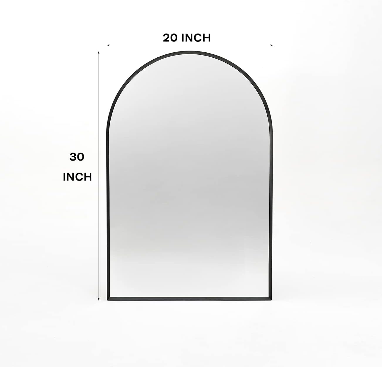 Arched Wall Mirror for Bathroom, 20"x30" Black Mordern Metal Frame for Entryway Living Room Bedroom Wall Decor