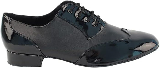 Mens Ballroom, Standard & Smooth Dance Shoes M100101-1 inch Heel & Canvas Mesh Shoe Bag Bundle