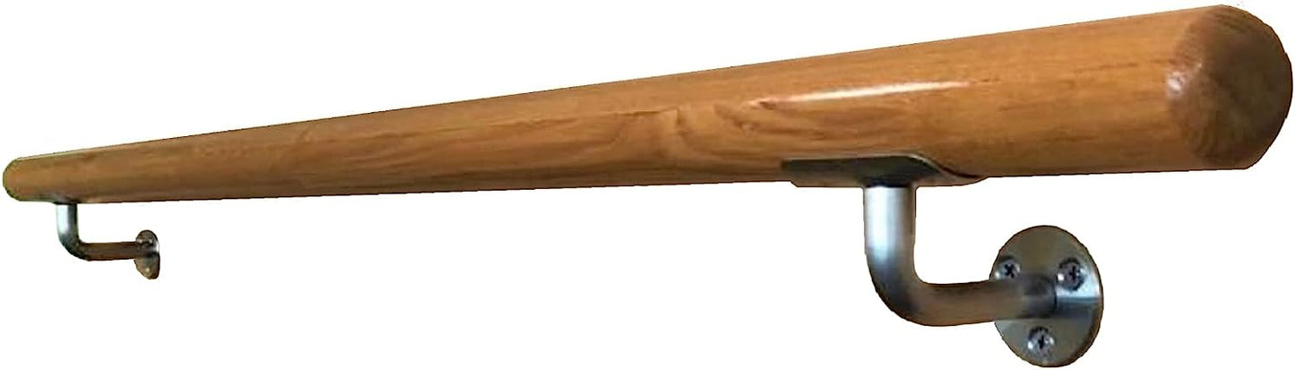 Ballet Barre Single Bar 9 FT Long 2.0” Diameter, Kids and Adults | Open Chrome Bracket Mounted Fixed Height Wooden Ballet Barre | Home or Studio Ballet Bar, Dance Bar, Stretch Bar, Dancing/Stretching