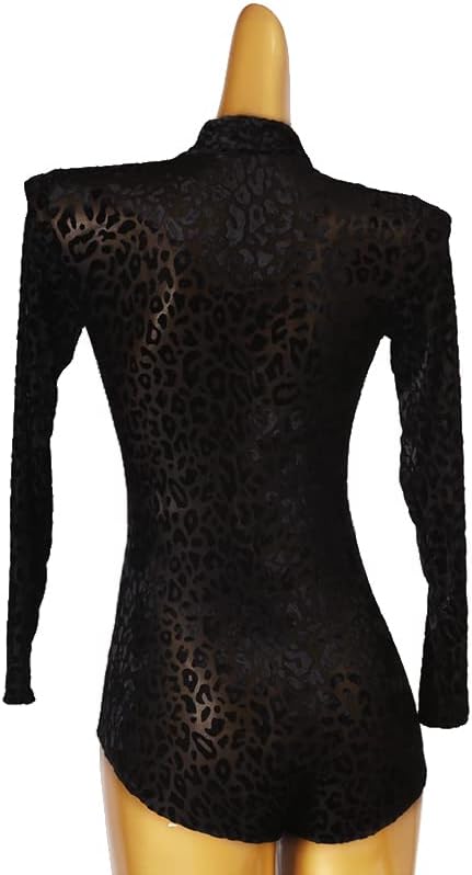 Women's Latin Ballroom Dance Dresses Gymnastics Yoga Costumes Cheongsam Collar Bodysuit Top Waltz Cha Cha Jumpsuit