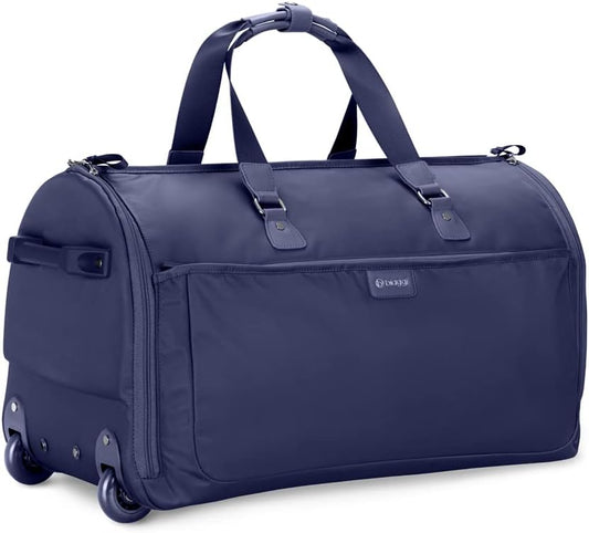 Biaggi Curve - 2 in 1 Wheeled Carry On and Garment Bag 22-Inch Foldable Luggage, As Seen on Shark Tank | | 22" x 12" x 11" | 4 lbs | Compact and Lightweight" (Navy Blue)