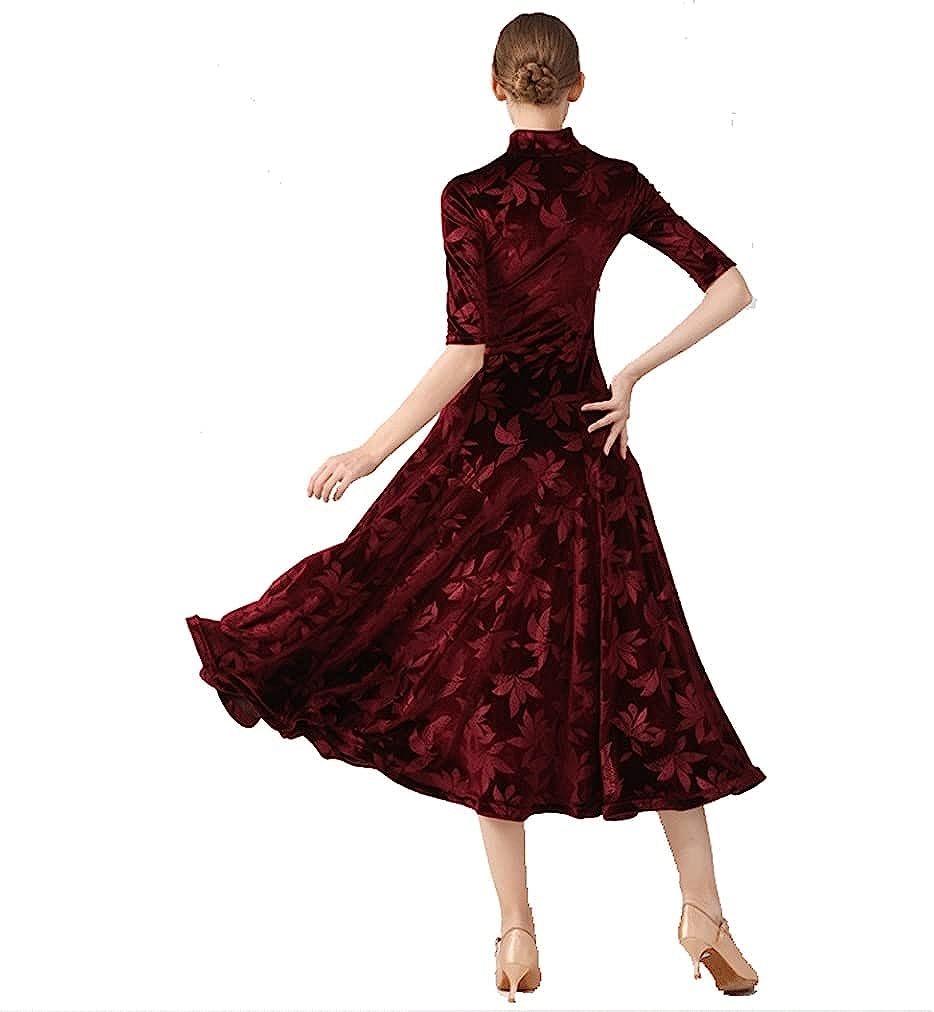 Vintage Cheongsam Neck Dance Dress,Modern Dance National Standard Dance Costume Dresses Practice Dress