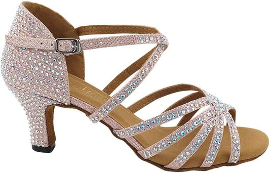 Ladies Latin, Salsa, Rhythm Ballroom Dance Shoes - - Crystal Collection 1613Bling - 2.5 inch Heel