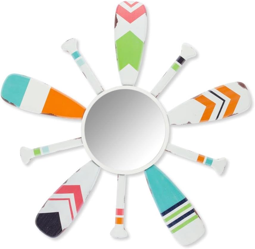 Wood Oar Mirror Christmas, 35.43InL x 35.43InW x 1.18InH, Multicolor