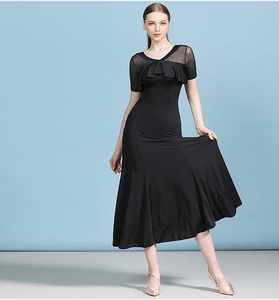 V Neck Women Dance Dress Short Sleeve Modern Contemporary Dancewear Co – Dance Wear Fashion V Neck Women Dance Dress Short Sleeve Modern Contemporary Dancewear Co – Dance Wear Fashion