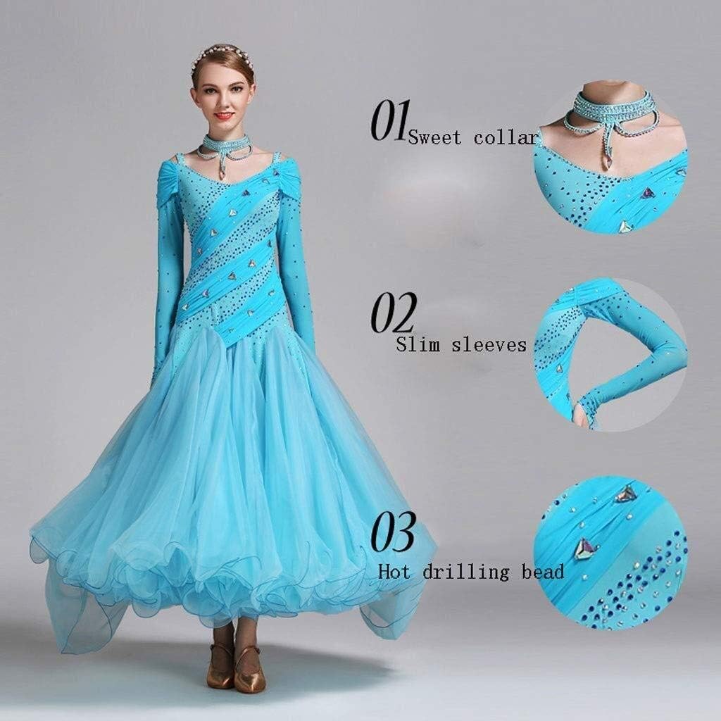 Light Lagoon Blue Ballroom Dance Practice Dress Modern Dance Costumes National Standard Dance Costumes Competition Costumes