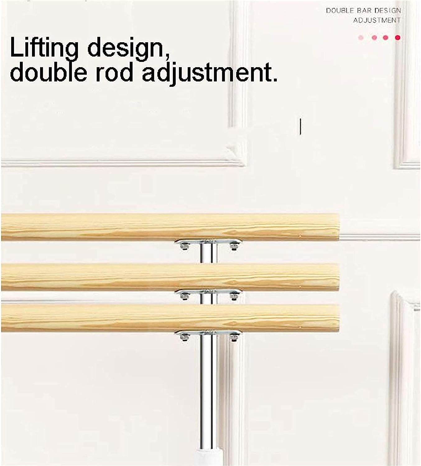Ballet Barre Studio Ballet Barre, Mobile Professional Lifting Ballet Bar Portable for Home Dance Room Freestanding Adjustable Bar for Stretch Pilates Active Workouts (Color : Pink, Size : 100 cm) (Co