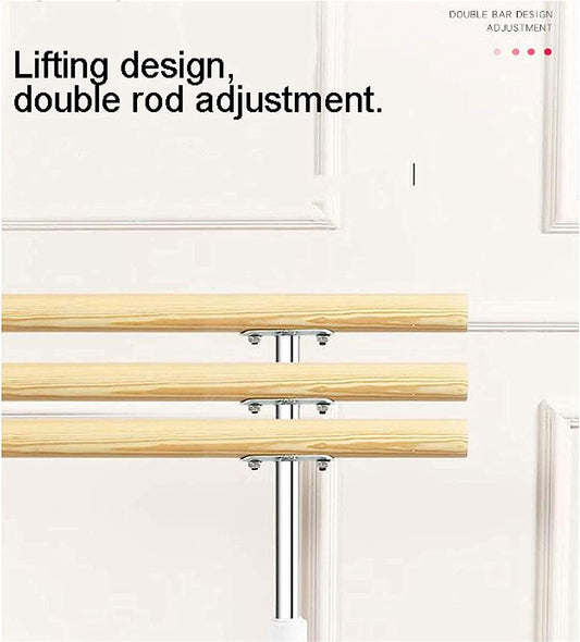 Adjustable Ballet Barre for Home Or Studio Portable Ballet Bar for Stretch Dance Or Active Workouts for Kids and Adults(Size:1M) (Pink 150 cm)