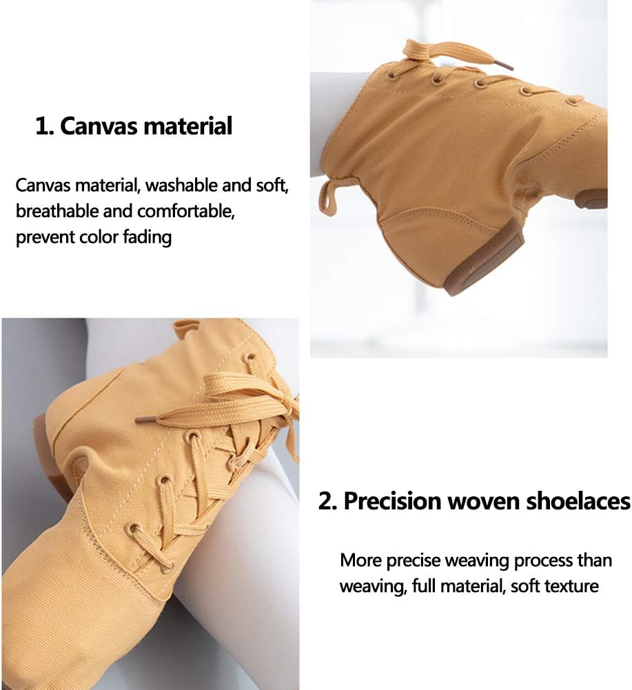 Outdoor Dance Shoes, Simple Non-Slip Soft Bottom, Breathable and Comfortable Canvas, Adult Durable Exercise Shoes, Dance Boots, Latin Dance Shoes,Camel,38