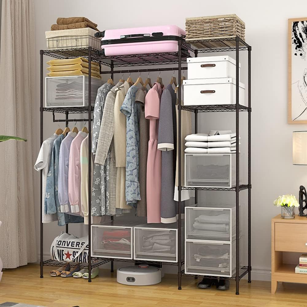 Clothing Rack with Shelves,Large Heavy Duty Wire Garment Rack,Adjustab – Dance Wear Fashion