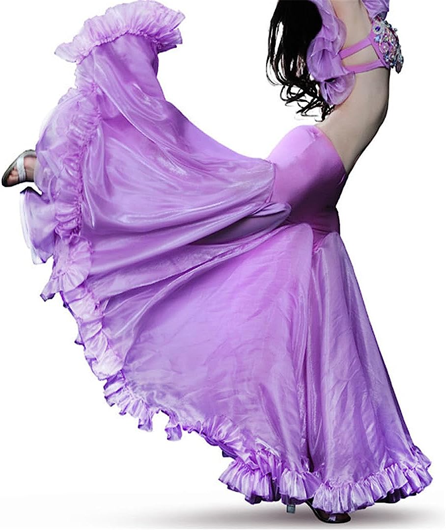 Women Chiffon Belly Dance Skirt Slit Tribal Belly Dancer Costumes Chiffon Swing Skirt