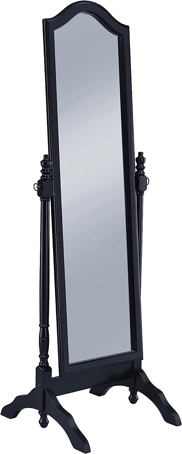 Cabot Rectangular Cheval Mirror with Arched Top Black