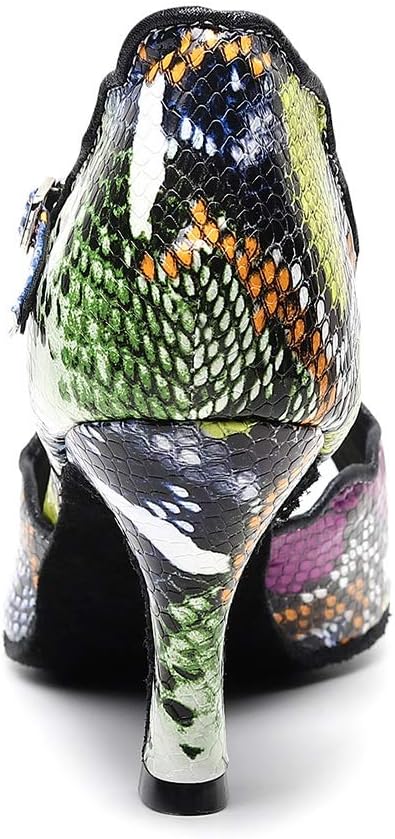 Dancing Shoes Ballroom for Girls,Non-Slip Suede Sole Dance Shoes,Wedding Ballroom Ladies Latin Salsa Dance Shoes (Color : Green, Size : US5/EU35/UK3)