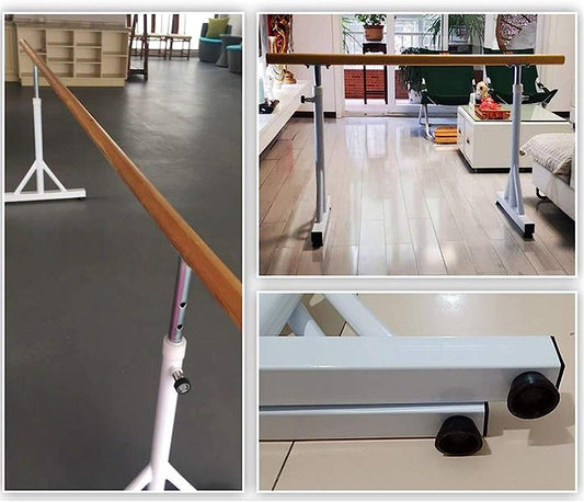 Portable Steel Ballet Barre Stretch Dance Bar for Stretch Dance and Balance Exercises with Non Slip Rubber Feet (Color : White, Size : 1m) (White 1.5m)