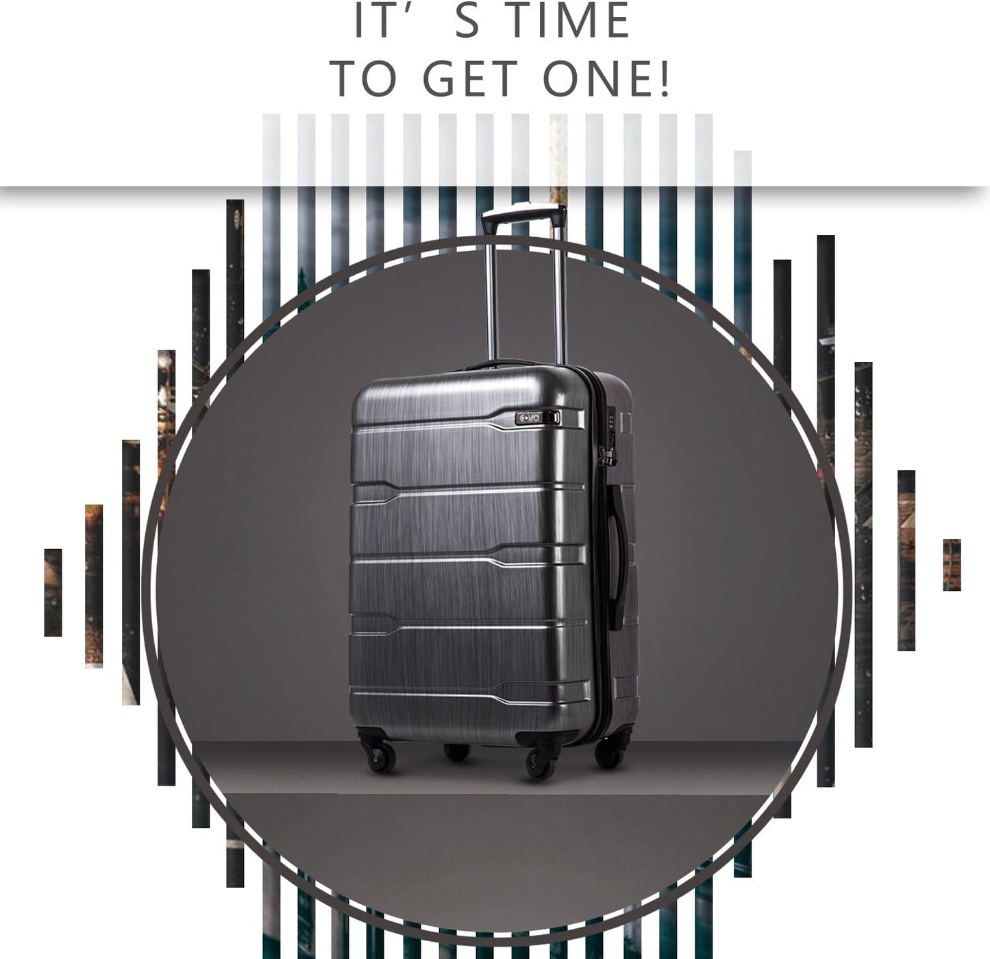 Luggage Expandable(only 28") Suitcase PC+ABS Spinner Built-In TSA lock 20in 24in 28in Carry on