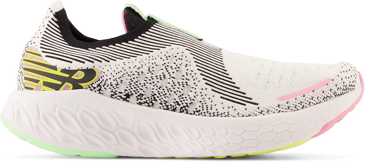 Women's Fresh Foam X 1080 Unlaced V1 Running Shoe, White/Black/Vibrant Green/Bubblegum, 5