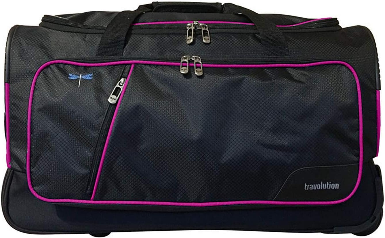 23 Inch Garment Rack Duffel with Wheels, Black/Pink