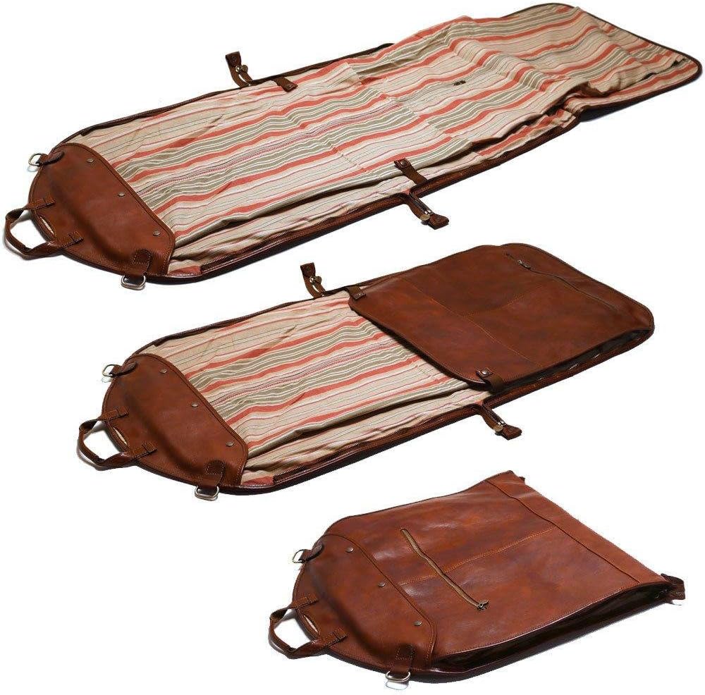Collection Brown Leather Garment Suit Bag