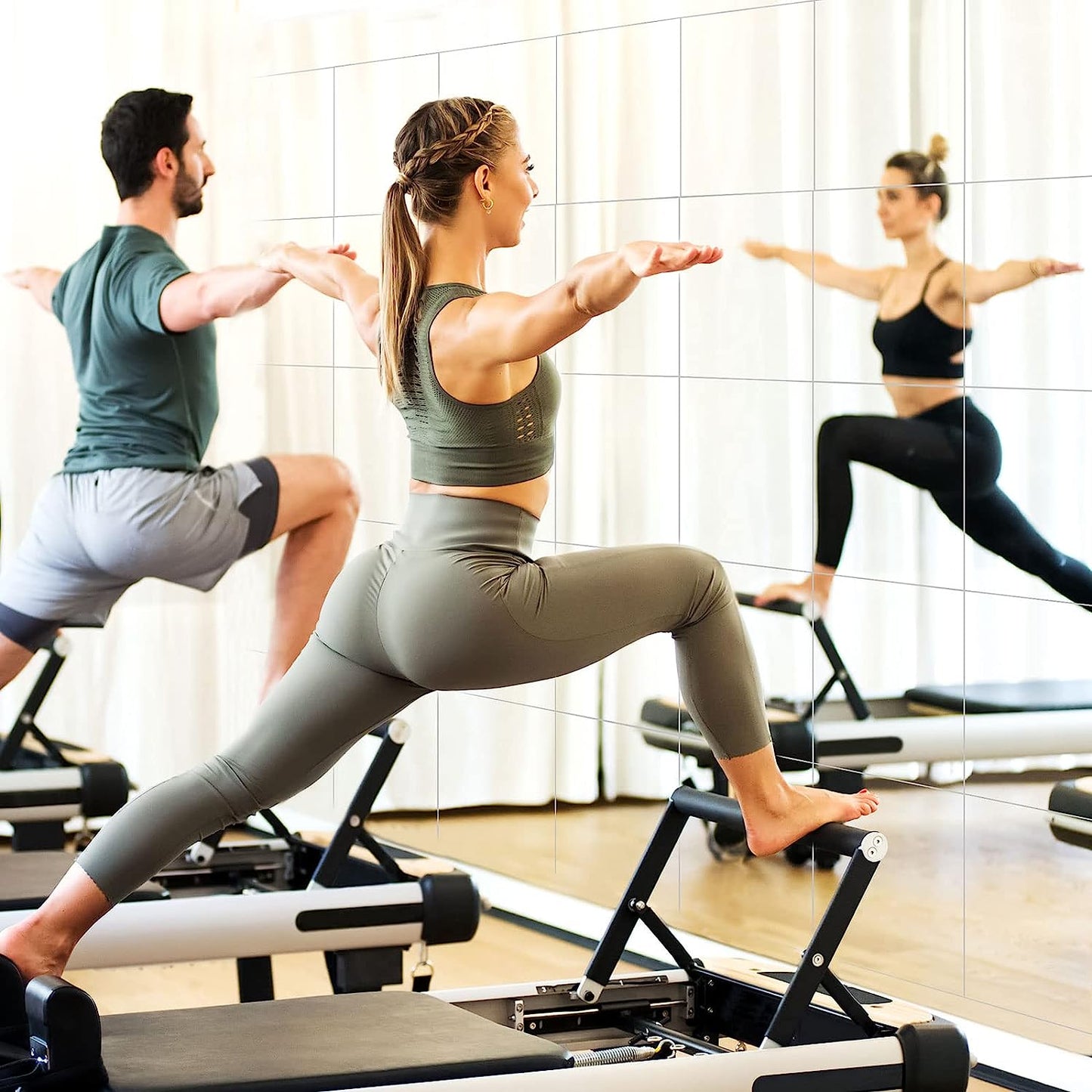 20 Pcs Acrylic Flexible Mirror Sheets Adhesive Wall Mirror Tiles 2mm Thick Frameless Mirror Sheets Wall Mounted Mirror Panels for Bathroom Home Wall Kids (12 x 12 Inches)