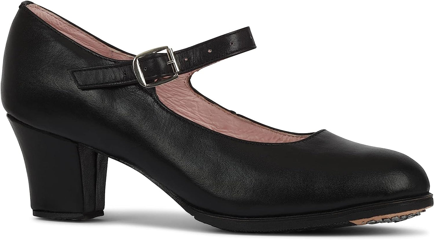 227 Women's Flamenco Folklorico Dance Shoes with Nails, Leather, 2.5" Heel