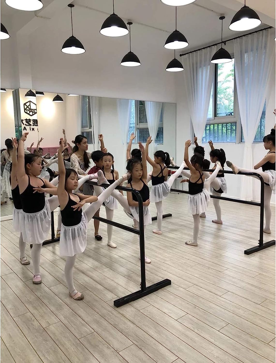 Ballet Barre, Portable Independent Stick, Home Gym Dance Stretching , Height Adjustable Dancing Bar with Anti-Skid Suction Cup (Color : Black, Size : 3.5 m) (Adult 1 m)