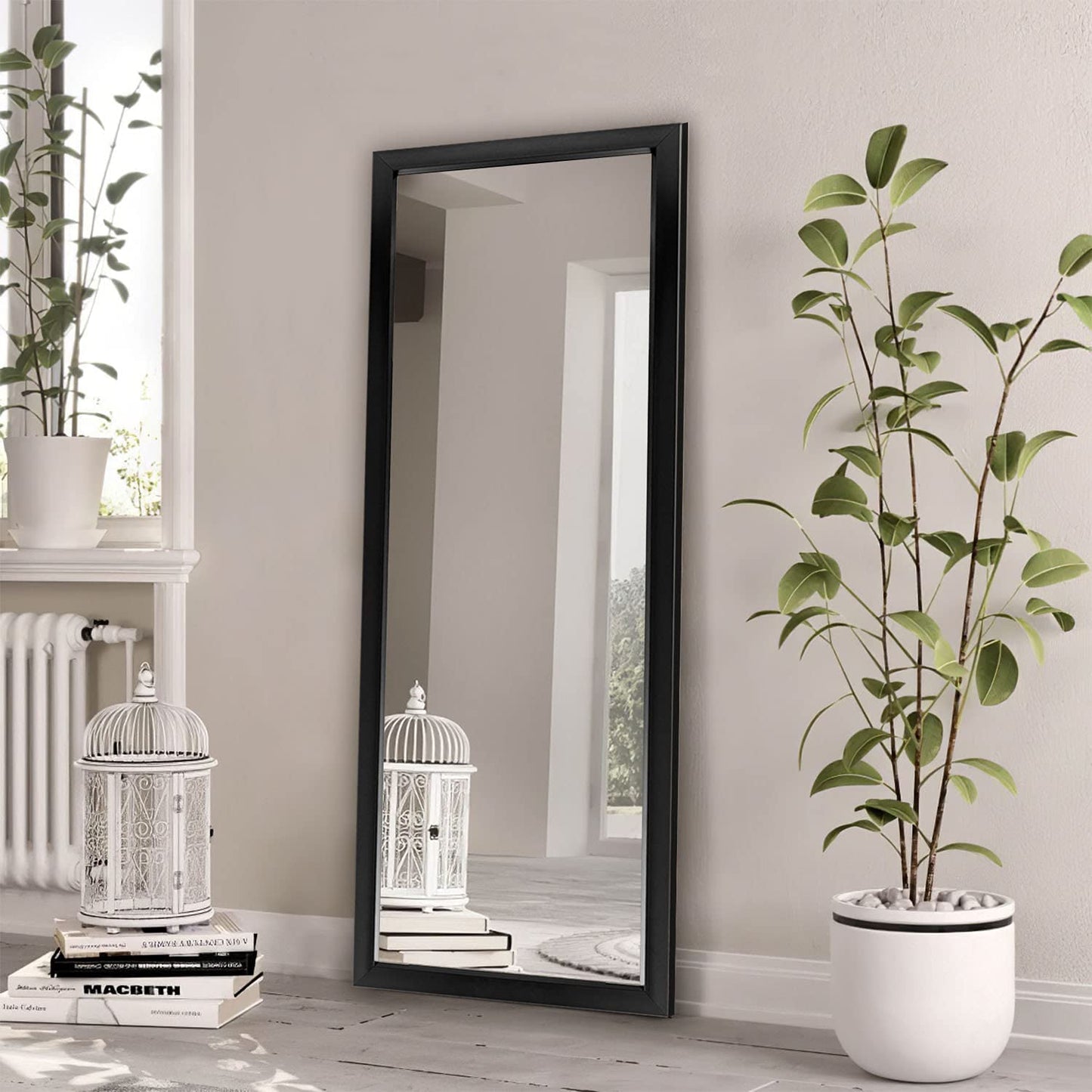 Full Length Mirror Full Length Body Mirror Standing Mirror 43"x16" Floor & Full Length Mirrors Black Mirror Hanging Mirror Long Mirror (No Stand)