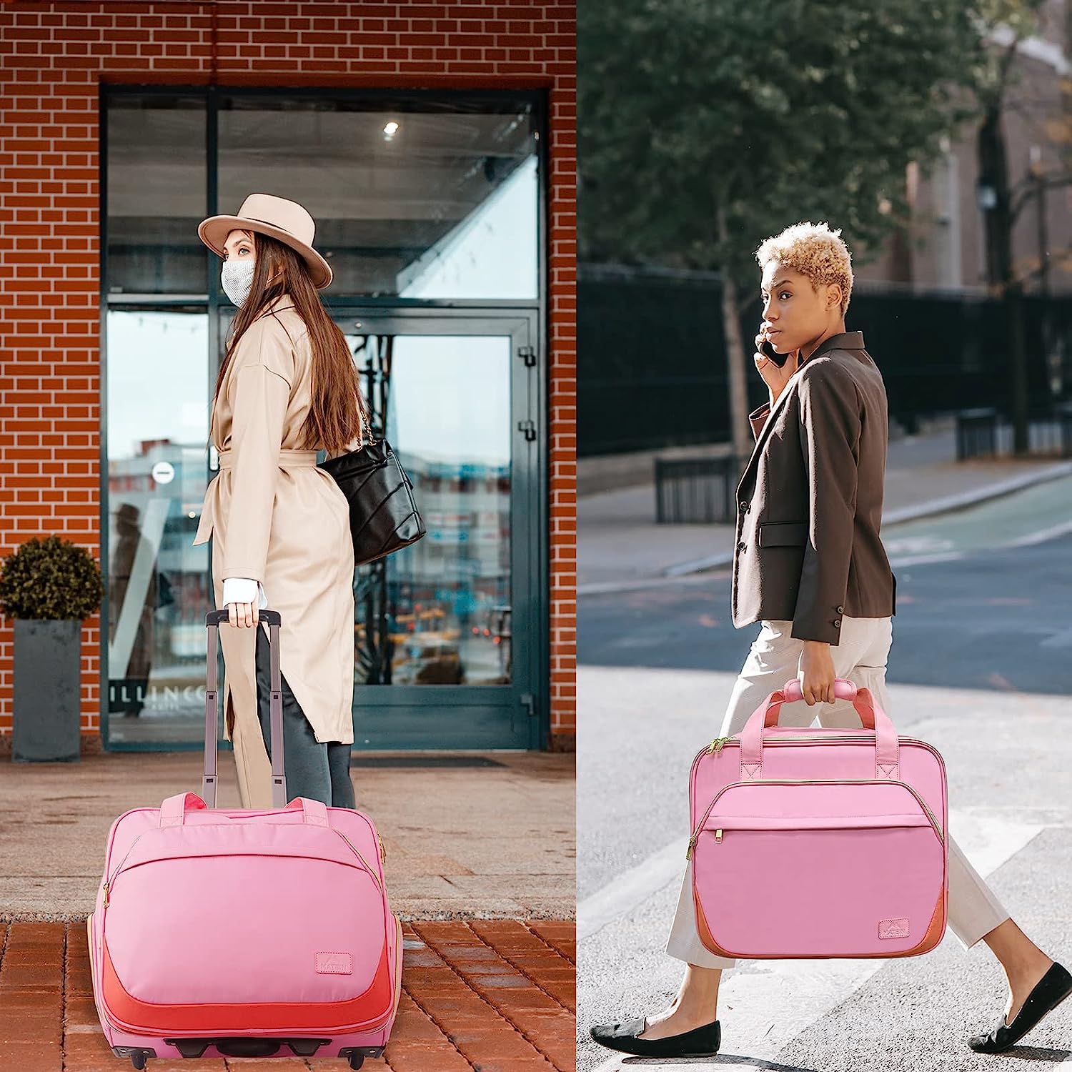 With Wheels Pink Briefcase On Wheels Rolling Briefcase For Women