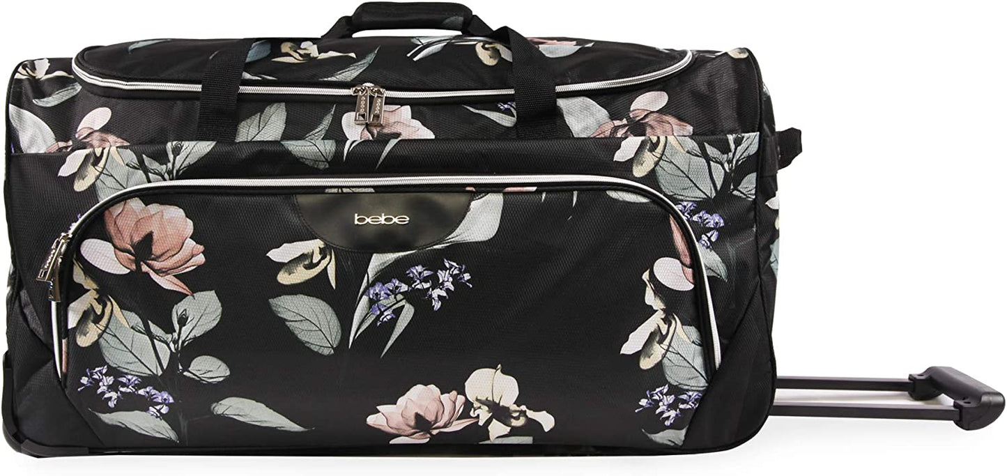 Women's 30" Rolling Duffel, Black Floral, One Size