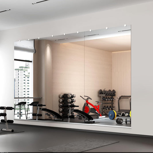 Gym Mirrors for Home Gym 48"x24" Workout Mirrors Large Wall-Mounted Mirror Gym Mirrors for Fitness Exercise Dance, 3 Pc