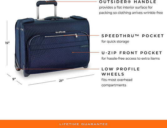 Baseline-Softside Carry-On 2-Wheel Garment Bag, Navy, One Size