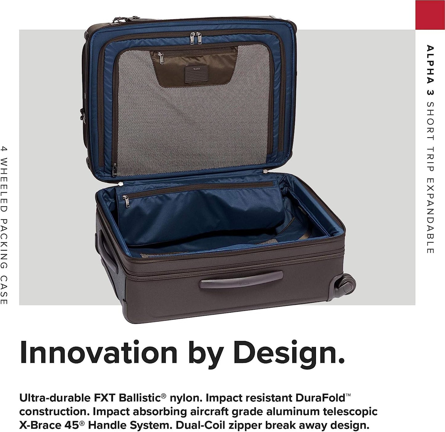 Alpha 3 Short Trip Expandable 4 Wheeled Packing Case Suitcase - Rolling Luggage for Men and Women - Anthracite