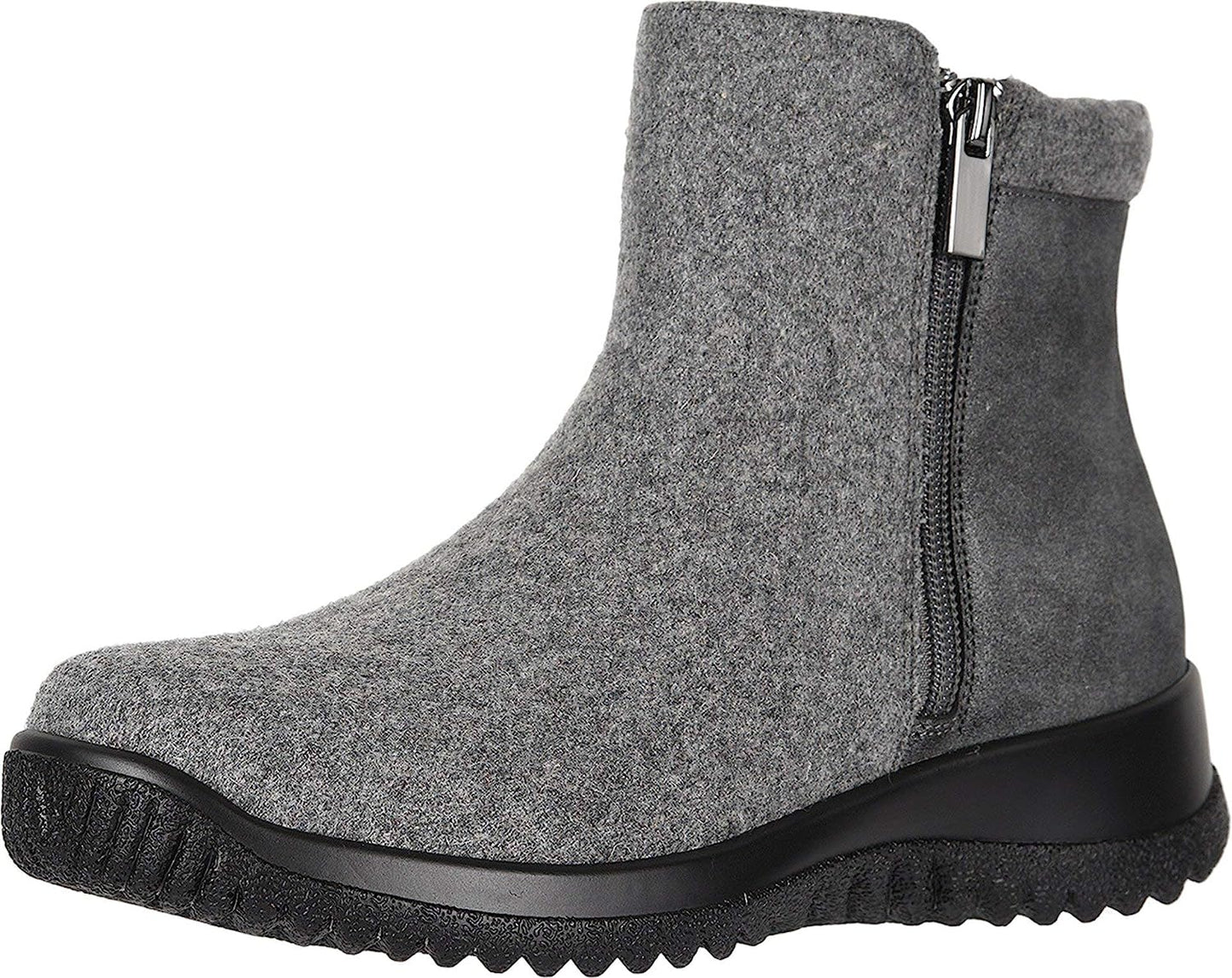 Kool 19178 Women's Casual Boot: Grey/Combo 9 Wide (D) Zipper