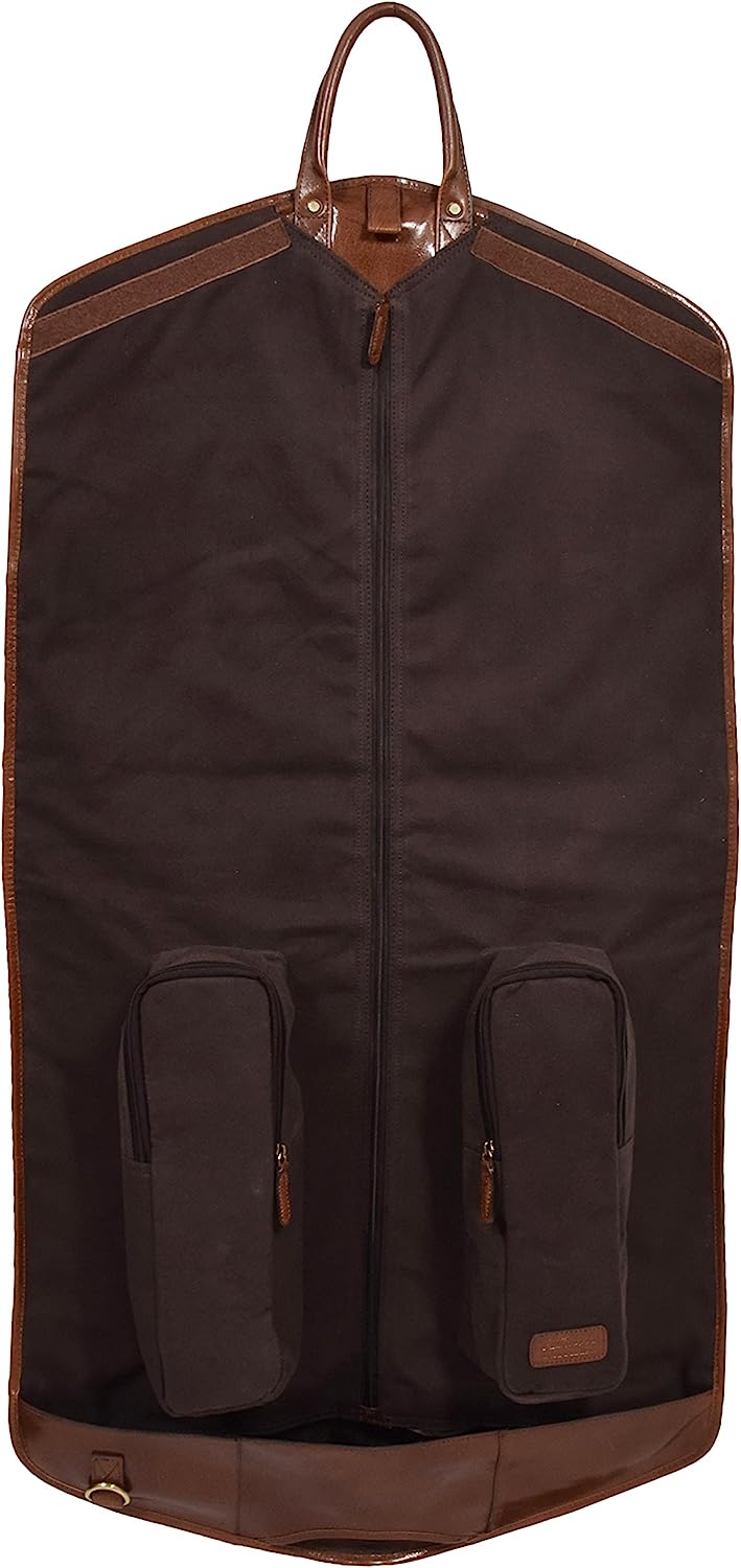 Leather Suit Carrier Bag Chestnut Suiter Case Travel Dress Garment Cover Finley