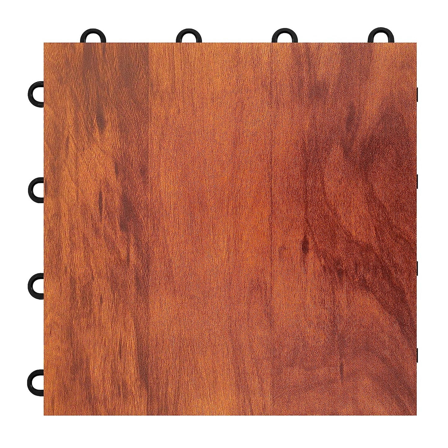 3/8" Thick Snap Together Dance Flooring Tiles | 12”x12” Printed Vinyl Dance Floor Tiles for Practice & Performance | Dark Maple | 52 Tile Pack