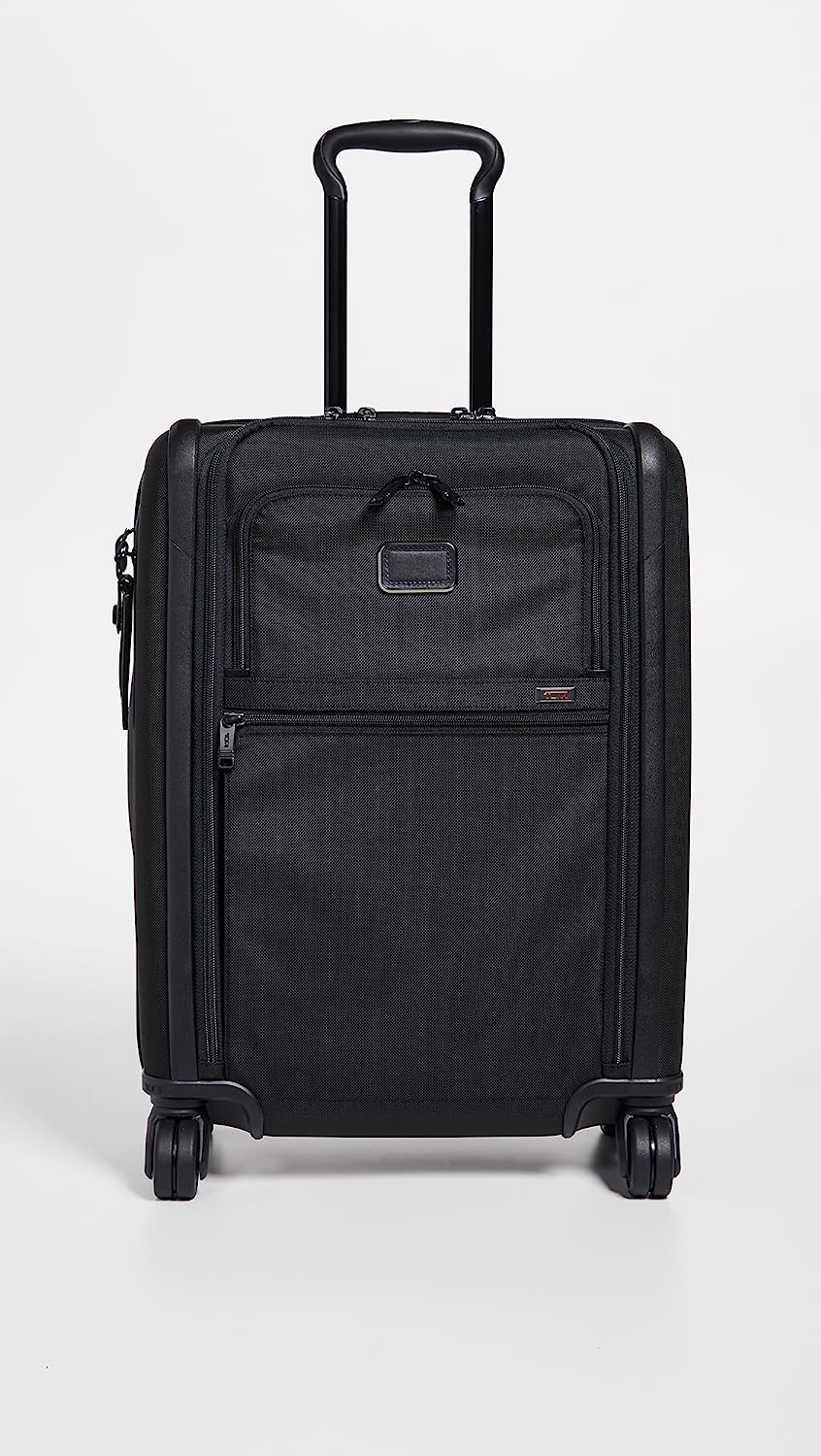 Alpha Continental Dual Access 4 Wheel Carry On Suitcase, Black, One Size