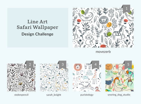 See Where You Ranked in the Line Art Safari Wallpaper Design Challenge