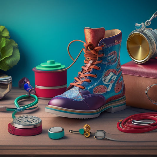 A whimsical illustration featuring a pair of dancing shoes with a stethoscope wrapped around the laces, set against a backdrop of musical notes and subtle medical symbols.