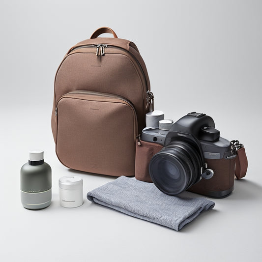 A tidy weekender bag with neatly rolled clothing, a small toiletry bag, and a laptop peeking out of a side pocket, set against a clean white background.