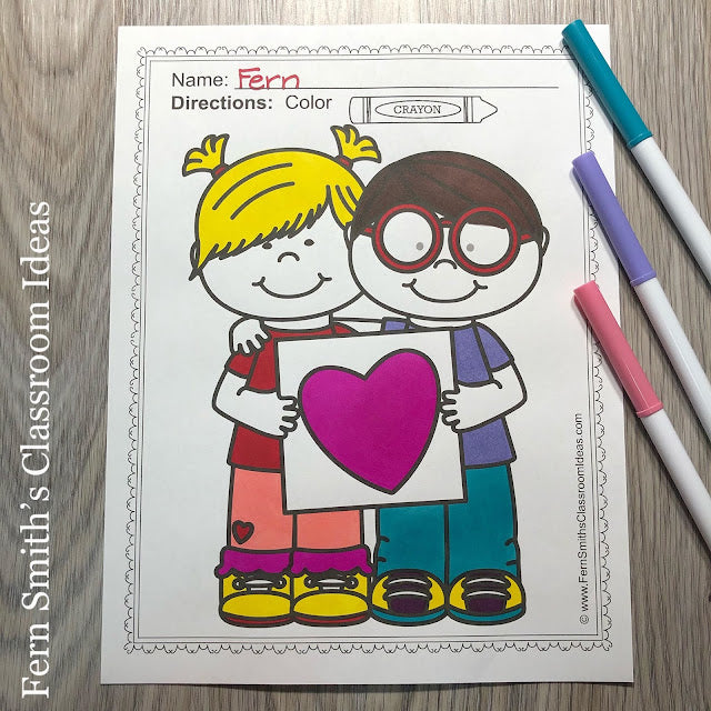 You will love the variety of pages in my February Four Pack coloring book bundle for your class!