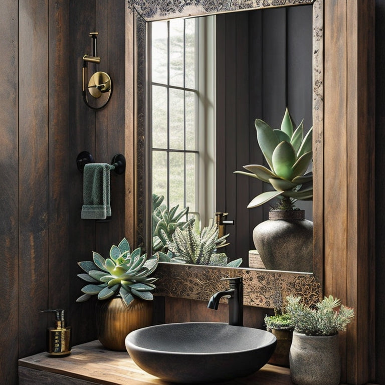 Discover the ultimate farmhouse chic with our sleek black metal pivot mirror. Elevate your bathroom style effortlessly. Click now for a stylish transformation!