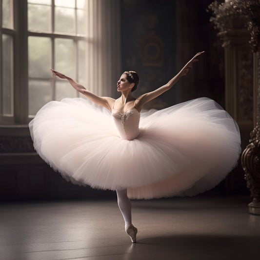 A delicate, whimsical illustration of a ballerina in a flowing tutu, surrounded by subtle hints of femininity (e.g., a tiny tampon discreetly tucked away in a ballet slipper).