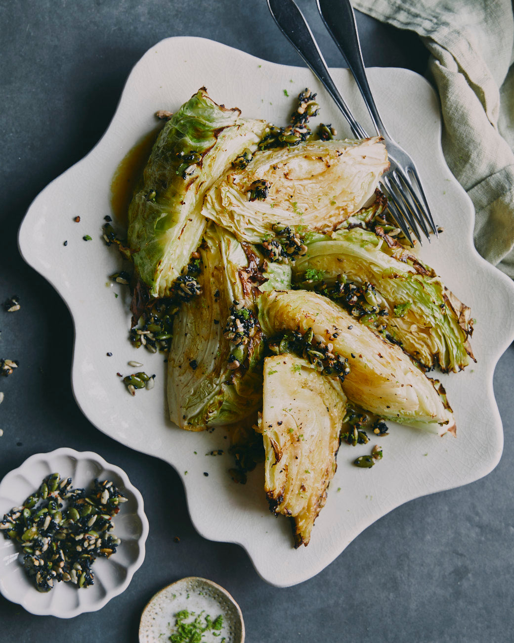 Roasted Cabbage with Miso and Lime Butter