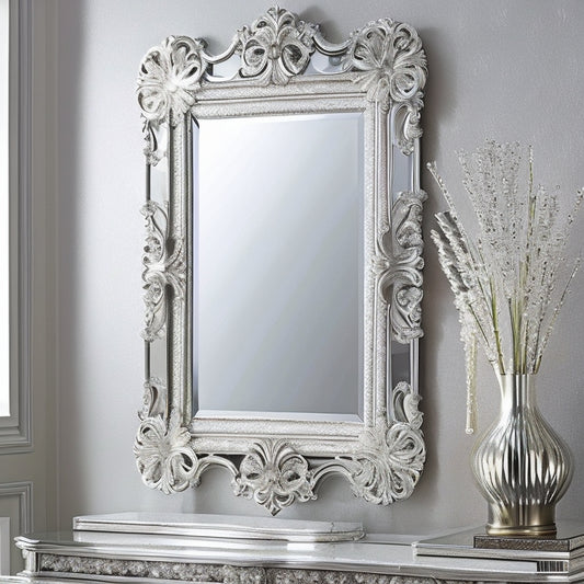 Discover the allure of our stunning silver leaf leaning wall mirror. Transform your home with this luxurious focal point that exudes elegance and sophistication. Click now!