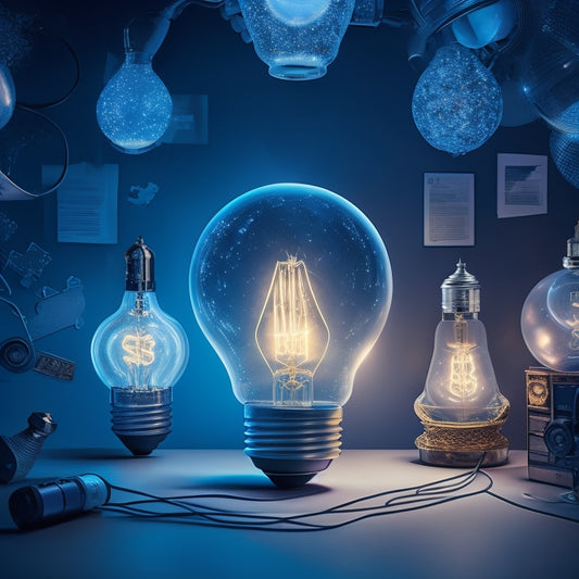 A stylized illustration of a lightbulb moment, surrounded by various digital devices and screens, with puzzle pieces fitting together to form a complete picture, surrounded by subtle, glowing lines and shapes.