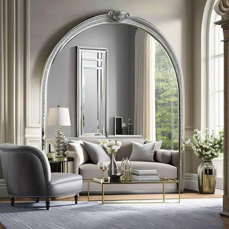 Discover the ultimate statement piece for your elegant space. Elevate your décor with a stylish arched-top full-length mirror that exudes sophistication and timeless beauty.