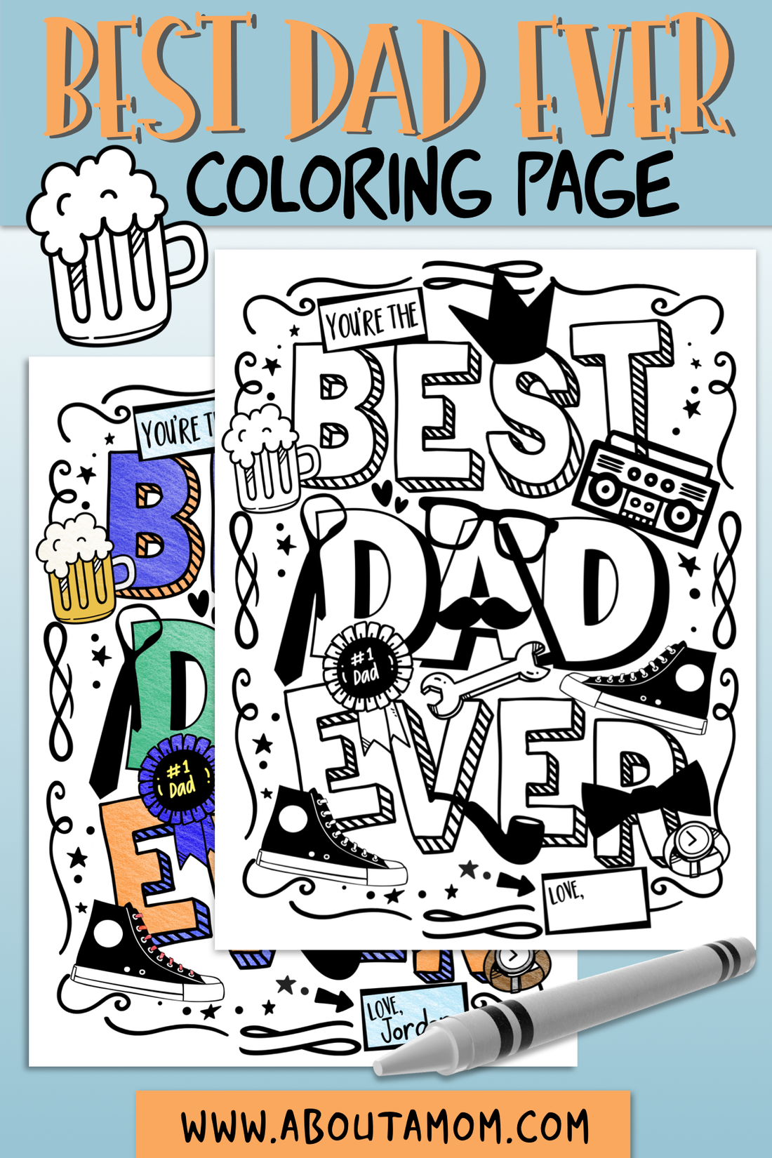 Best Dad Ever Father’s Day Coloring Page Printable